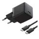 Baseus Palm hálózati gyorstöltő 20W, USB Type-C, fekete + 60W USB Type-C 1m kábel