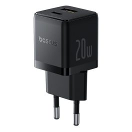   Baseus Palm hálózati gyorstöltő 20W, USB Type-C + USB Type-A, fekete
