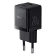 Baseus Palm hálózati gyorstöltő 20W, USB Type-C + USB Type-A, fekete