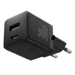 Baseus Palm hálózati gyorstöltő 30W, USB Type-C + USB Type-A, fekete