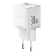 Baseus Palm hálózati gyorstöltő 30W, USB Type-C + USB Type-A, fehér