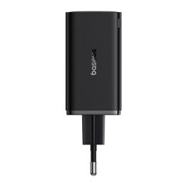   Baseus GaN6 Pro hálózati gyorstöltő 65W, 2×USB Type-C + 2×USB Type-A, fekete + 100W USB Type-C, 1m kábel
