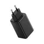 Baseus GaN6 Pro hálózati gyorstöltő 65W, 2×USB Type-C + 2×USB Type-A, fekete + 100W USB Type-C, 1m kábel