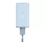 Baseus GaN6 Pro hálózati gyorstöltő 65W, 2×USB Type-C + 2×USB Type-A, kék + 100W USB Type-C, 1m kábel