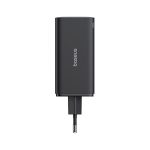 Baseus GaN6 Pro hálózati gyorstöltő 100W, 2×USB Type-C + 2×USB Type-A, fekete + 100W USB Type-C, 1m kábel