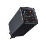 Baseus GaN6 Pro hálózati gyorstöltő 100W, 2×USB Type-C + 2×USB Type-A, fekete + 100W USB Type-C, 1m kábel