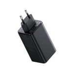 Baseus GaN6 Pro hálózati gyorstöltő 100W, 2×USB Type-C + 2×USB Type-A, fekete + 100W USB Type-C, 1m kábel