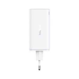   Baseus GaN6 Pro hálózati gyorstöltő 100W, 2×USB Type-C + 2×USB Type-A, fehér + 100W USB Type-C, 1m kábel