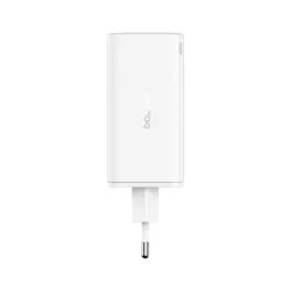   Baseus GaN6 Pro hálózati gyorstöltő 100W, 2×USB Type-C + 2×USB Type-A, fehér + 100W USB Type-C, 1m kábel