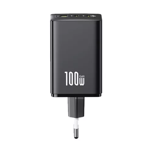 Baseus EnerFill FE11 hálózati gyorstöltő 100W, 2×USB Type-C + 1×USB Type-A, fekete