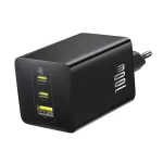 Baseus EnerFill FE11 hálózati gyorstöltő 100W, 2×USB Type-C + 1×USB Type-A, fekete