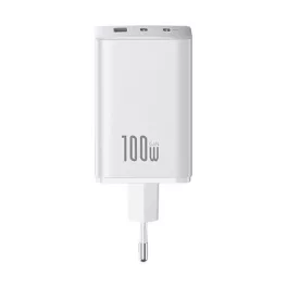   Baseus EnerFill FE11 hálózati gyorstöltő 100W, 2×USB Type-C + 1×USB Type-A, fehér