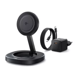   Baseus EnerFill FF11 vezeték nélküli töltő 15W, fekete + 20W hálózati gyorstöltő + USB Type-C, 1m kábel