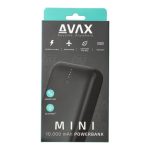 AVAX PB105B MINI PD/Type-C 20W gyorstöltő Powerbank 10.000mAh, fekete