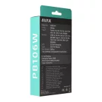 AVAX PB106W LEISURE PD/Type-C 30W+QC 18W gyorstöltő Powerbank 15.000mAh, fehér - Dobozsérült termék
