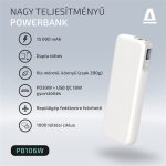 AVAX PB106W LEISURE PD/Type-C 30W+QC 18W gyorstöltő Powerbank 15.000mAh, fehér - Dobozsérült termék
