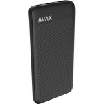 AVAX PB120 LIGHTY+ 20W 10.000mAh powerbank USB-C (PD 3.0) + 2×USB-A, fekete
