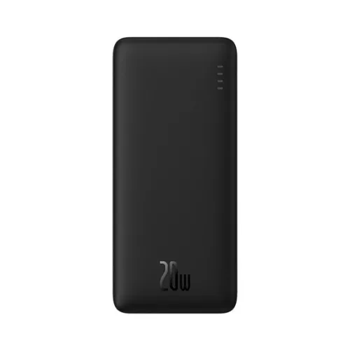 Baseus Airpow gyorstöltő powerbank 10000mAh, 20W, fekete + USB Type-C, 30cm kábel