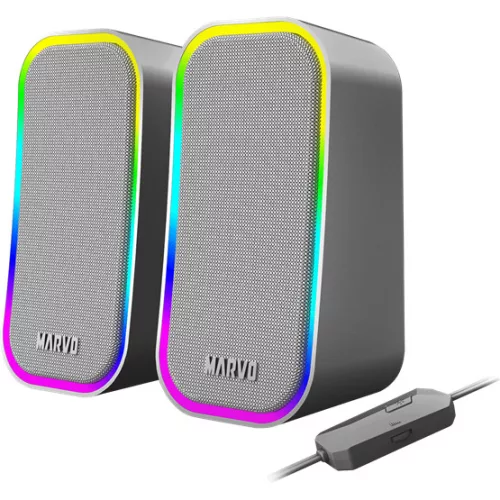 MARVO Havoc 20 vezetékes hangszóró - Szürke - RGB viágítás