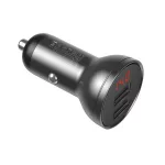 Baseus Digital Display autóstöltő 24W, 2×USB Type-A, fekete + 3.5A 3-in-1, 1.2m 3-színű kábel