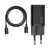 Baseus Super Si hálózati gyorstöltő 25W, USB Type-C, fekete + 3A USB Type-C, 1m kábel
