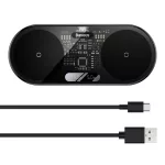 Baseus Digital LED Display 2-in-1 vezeték nélküli töltő 20W, fekete + 3A USB Type-A – USB Type-C,  1m kábel