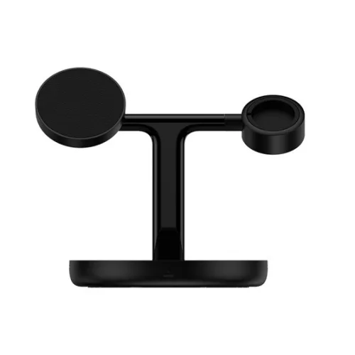 Baseus Swan 3-in-1 vezeték nélküli töltő állvány 20W, fekete + 3A USB Type-A – USB Type-C, 1m kábel
