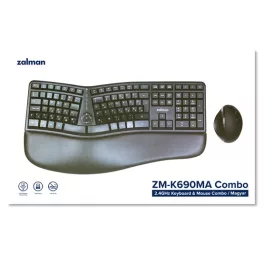  Zalman ZM-K690M Magyar Ergonomikus Billentyűzet + egér Kombó (A-típusú egérrel)