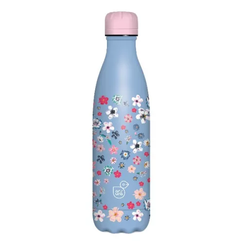 Kulacs duplafalú ARS UNA fém 500 ml Pearl Blossom Blue