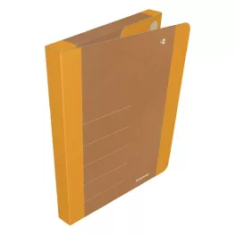   Füzetbox DONAU Life A/4 3 cm karton tépőzárral neon narancssárga-barna