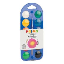 Vízfesték PRIMO 25 mm ajándék ecsettel 12 darabos