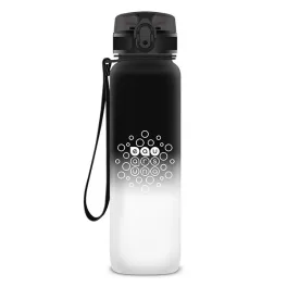   Kulacs ARS UNA műanyag matt BPA-mentes motivációs ombre 1 liter Black & White
