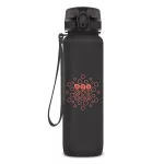 Kulacs ARS UNA műanyag matt BPA-mentes motivációs 1 liter Dark grey