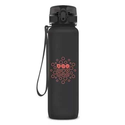 Kulacs ARS UNA műanyag matt BPA-mentes motivációs 1 liter Dark grey