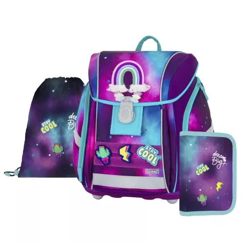 Iskolatáska szett OXY Premium Light 3 részes Dream tolltartóval és tornazsákkal