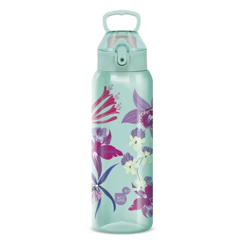 Kulacs duplafalú ARS UNA 3D műanyag BPA-mentes 700 ml Beach Flower-Green