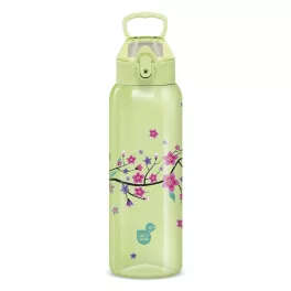   Kulacs duplafalú ARS UNA 3D műanyag BPA-mentes 700 ml Snow Flower-Green