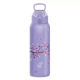   Kulacs duplafalú ARS UNA 3D fém BPA-mentes 700 ml Snow Flower-Purple